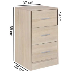 Wohnen Kommoden<37x68x35 Holzoptik Nachtkommode in Sonoma-Eiche - Angrada