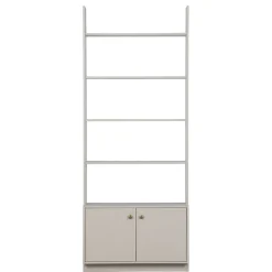 Wohnen Regale<80x200x35 Holzregal in Grau im Skandi Design - Huvina