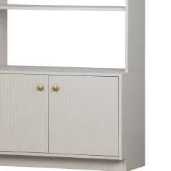 Wohnen Regale<80x200x35 Holzregal in Grau im Skandi Design - Huvina
