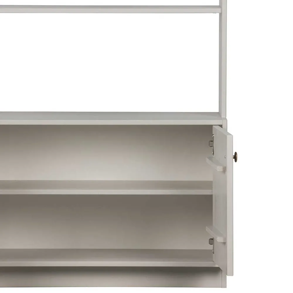 Wohnen Regale<80x200x35 Holzregal in Grau im Skandi Design - Huvina
