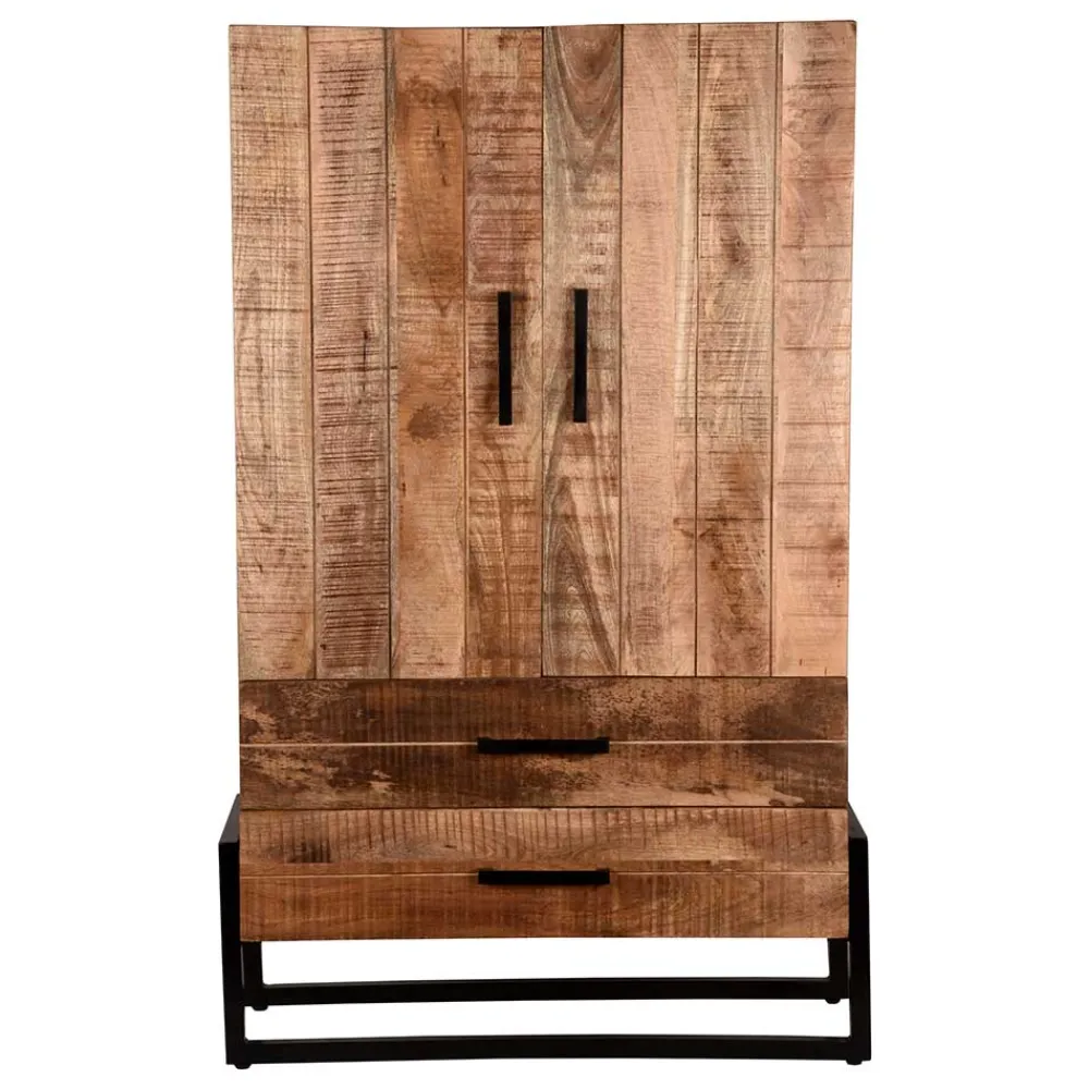 Wohnen Vitrinen<100x160x40 Industrial Schrank mit zwei Türen - Schanow