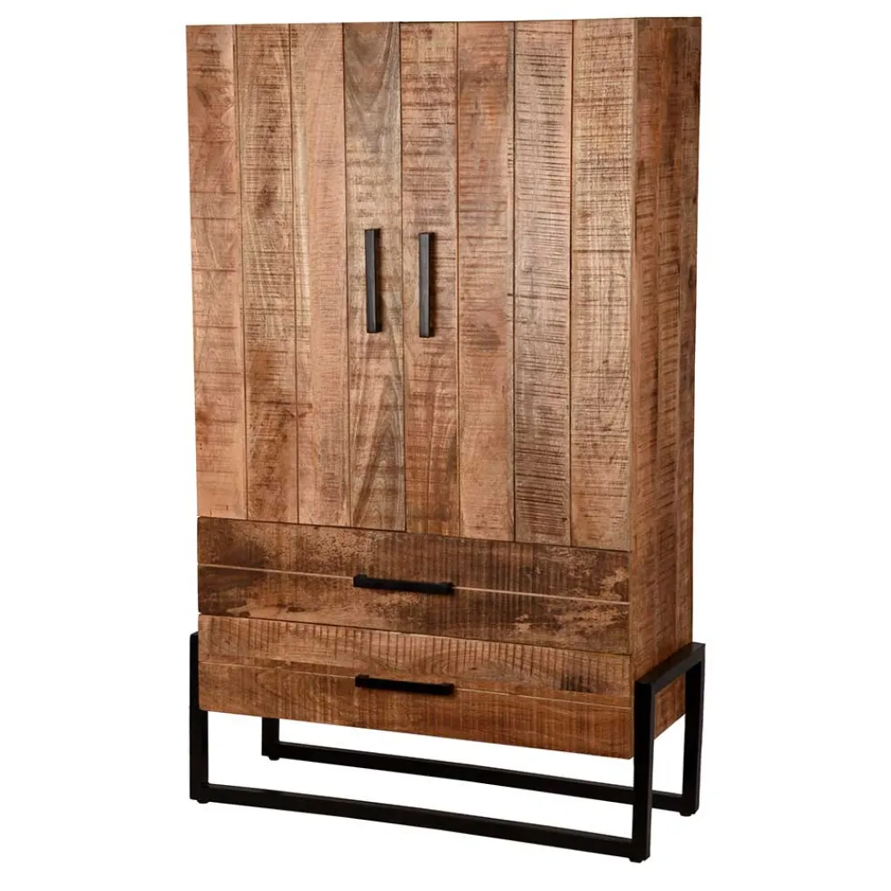 Wohnen Vitrinen<100x160x40 Industrial Schrank mit zwei Türen - Schanow