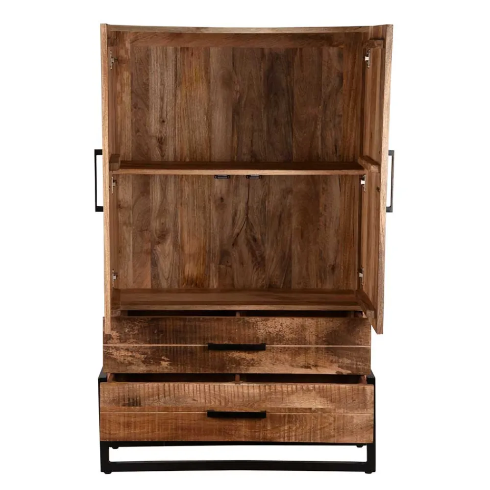Wohnen Vitrinen<100x160x40 Industrial Schrank mit zwei Türen - Schanow