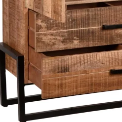 Wohnen Vitrinen<100x160x40 Industrial Schrank mit zwei Türen - Schanow