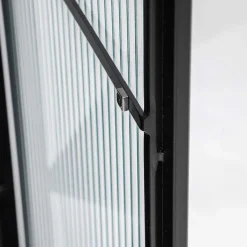 Wohnen Vitrinen<70x143x41 Industrial Vitrine aus Stahl in Schwarz - Toma