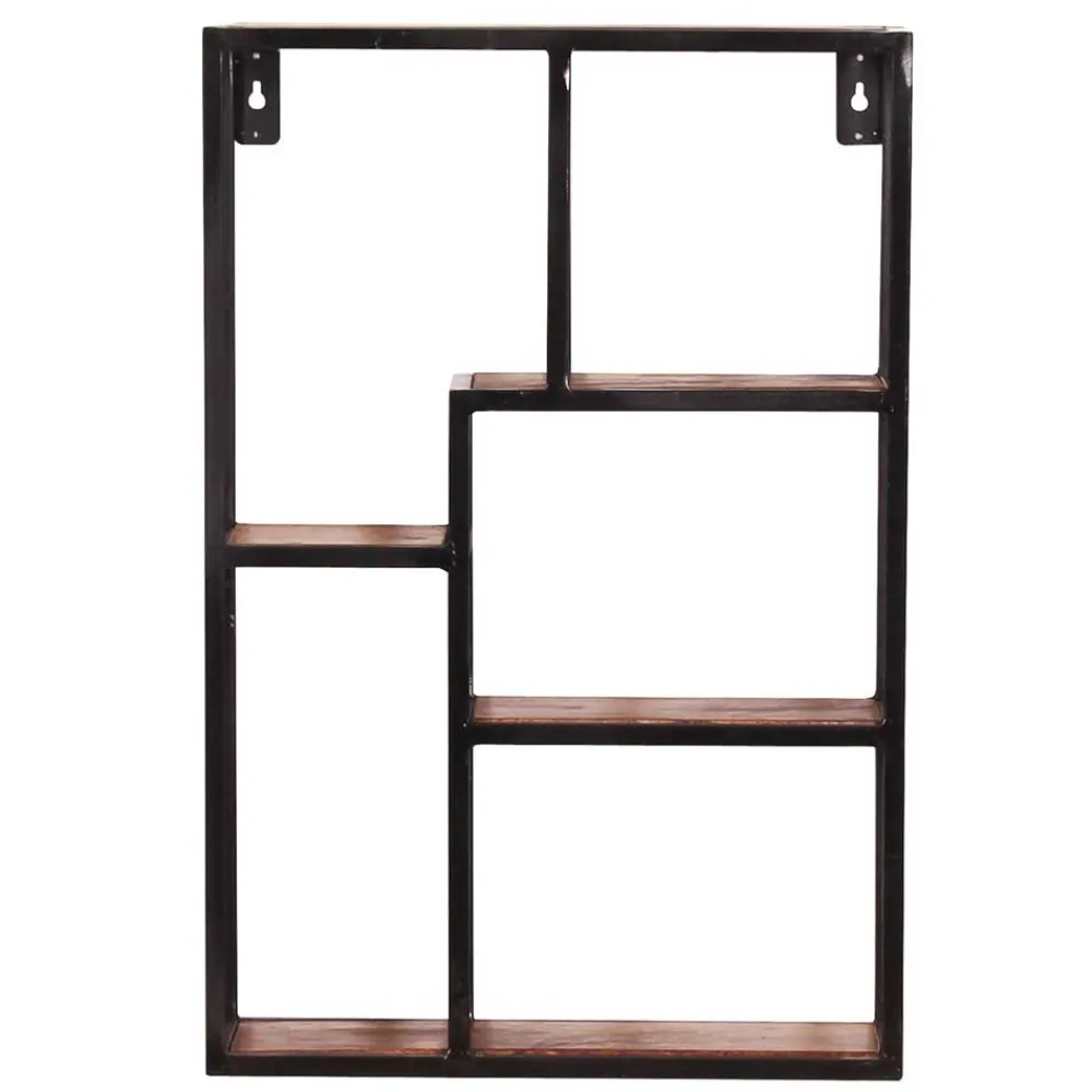 Wohnen Regale<40x60x13 Industrial Wandregal mit 5 Fächern - Mendoza