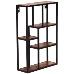 Wohnen Regale<40x60x13 Industrial Wandregal mit 5 Fächern - Mendoza