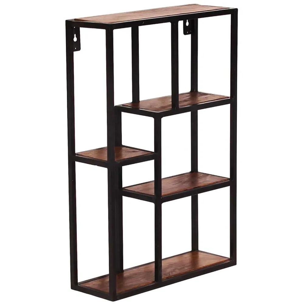 Wohnen Regale<40x60x13 Industrial Wandregal mit 5 Fächern - Mendoza