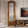 Wohnen Vitrinen<58x184x35 Italienische Vitrine in Nussbaum - Carlenna