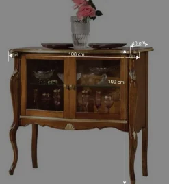 Wohnen Vitrinen<108x100x40 Italienische Vitrine 2-türig - Carlenna I