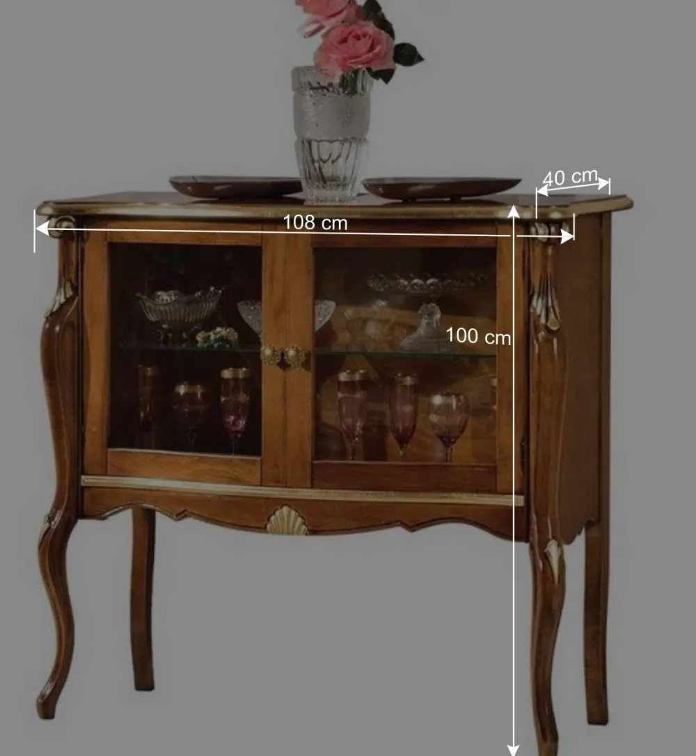 Wohnen Vitrinen<108x100x40 Italienische Vitrine 2-türig - Carlenna I
