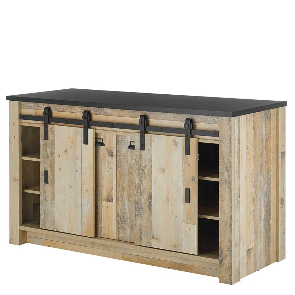 Wohnen Sideboards<161x93x64 Küche Anrichte in Holz verwittert - Garisa