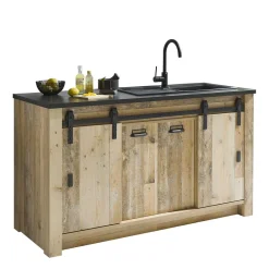 Wohnen Sideboards<161x93x64 Küche Anrichte in Holz verwittert - Garisa
