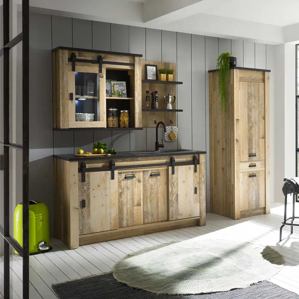 Wohnen Sideboards<161x93x64 Küche Anrichte in Holz verwittert - Garisa