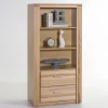 Wohnen Regale<68x140x40 Kernbuche Regal mit 2 Schubladen - Uhelia
