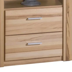 Wohnen Regale<68x140x40 Kernbuche Regal mit 2 Schubladen - Uhelia