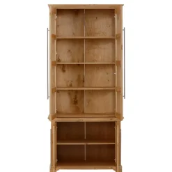Wohnen Vitrinen<94x210x39 Kiefernholz Vitrine - Landhaus modern - Noellisa