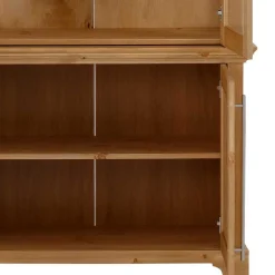 Wohnen Vitrinen<94x210x39 Kiefernholz Vitrine - Landhaus modern - Noellisa