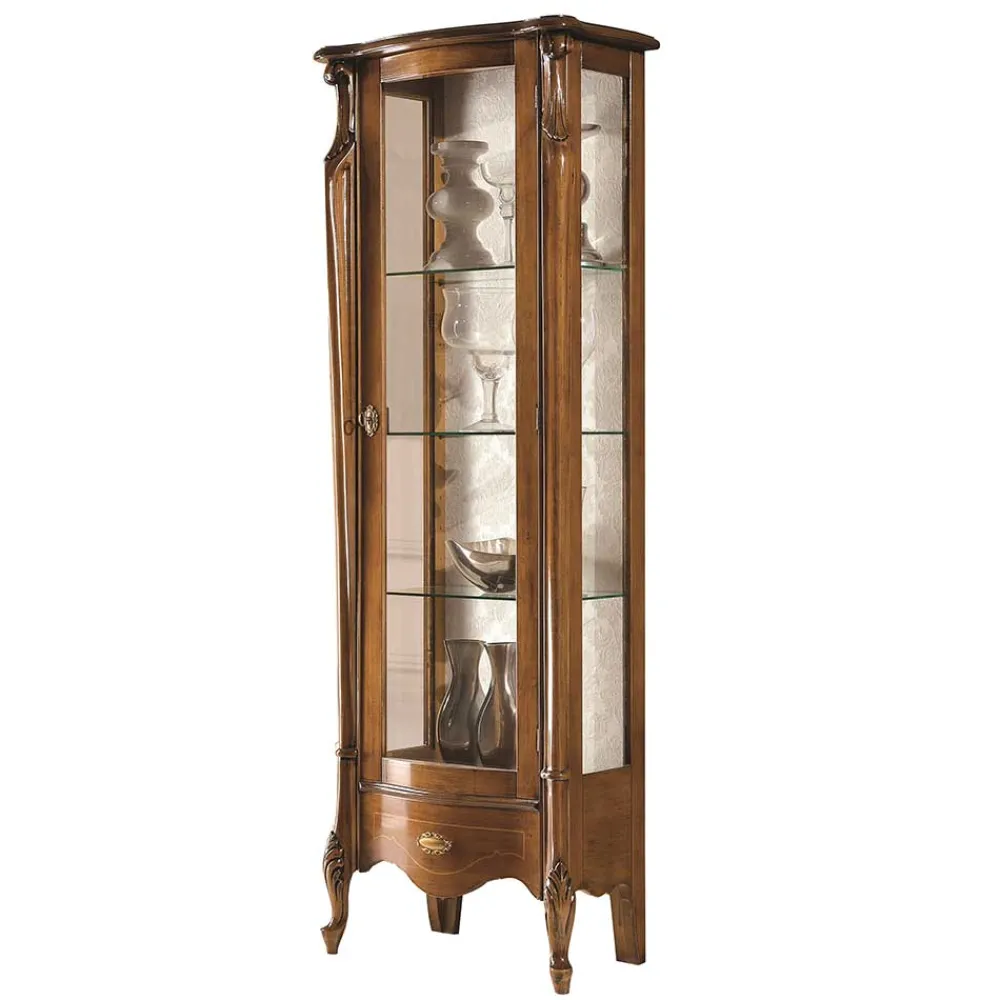 Wohnen Vitrinen|Schränke<61x183x39 Klassische Vitrine im Italienischen Stil - Carlenna