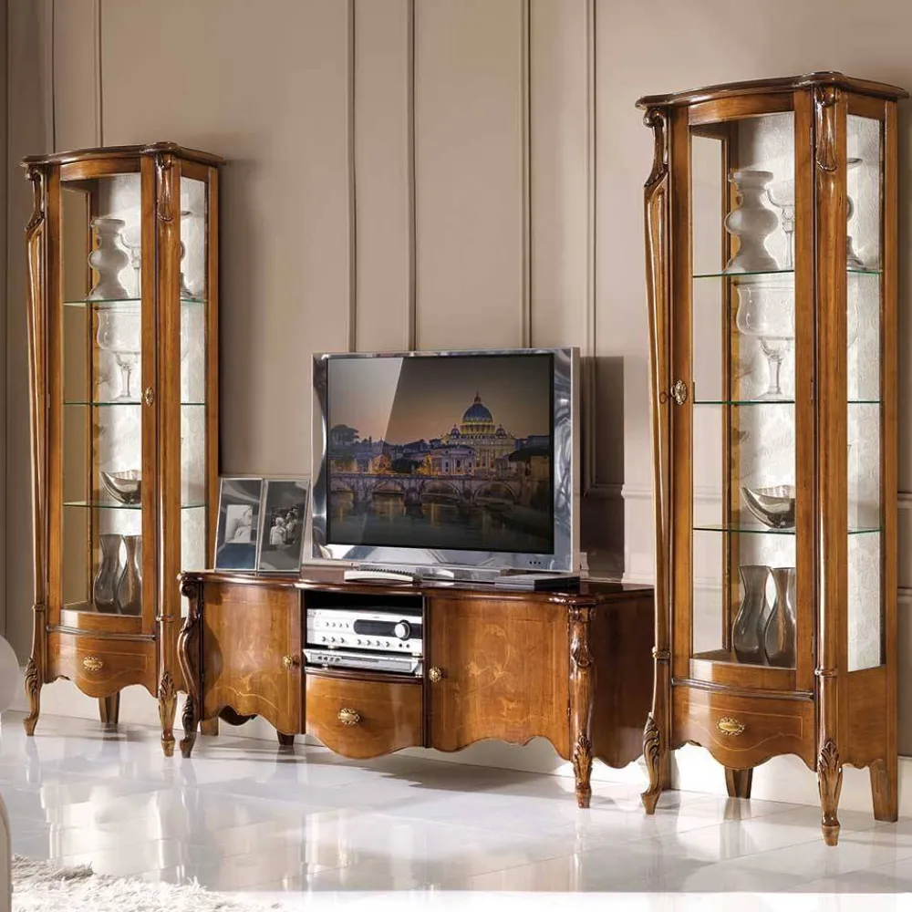 Wohnen Vitrinen|Schränke<61x183x39 Klassische Vitrine im Italienischen Stil - Carlenna