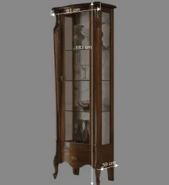 Wohnen Vitrinen|Schränke<61x183x39 Klassische Vitrine im Italienischen Stil - Carlenna