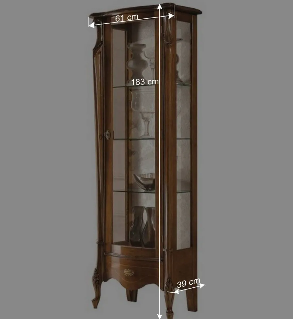 Wohnen Vitrinen|Schränke<61x183x39 Klassische Vitrine im Italienischen Stil - Carlenna