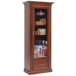 Wohnen Vitrinen<74x184x42 Klassische Vitrine in Walnussfarben - Sienna