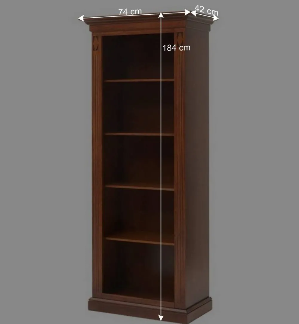 Wohnen Vitrinen<74x184x42 Klassisches Regal mit 5 Fächern - Sienna