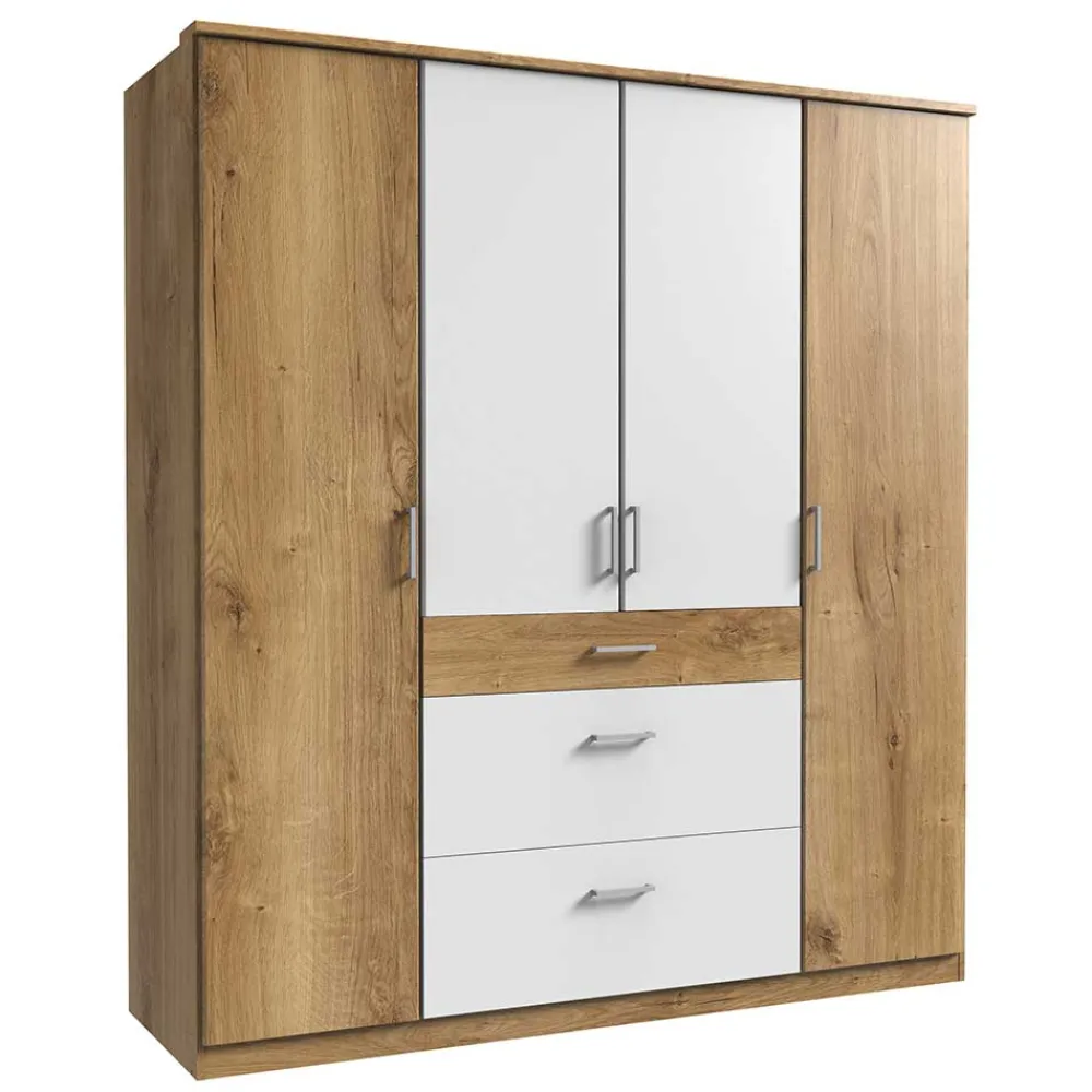 Wohnen Kleiderschränke<179x199x58 Kleiderschrank 4 Türen & 3 Schubladen - Curacao