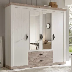 Wohnen Kleiderschränke|Schränke<215x201x60 Kleiderschrank Country Style - Nedita