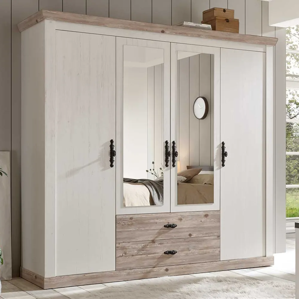 Wohnen Kleiderschränke|Schränke<215x201x60 Kleiderschrank Country Style - Nedita