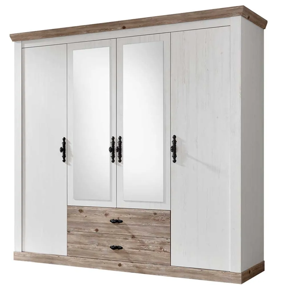 Wohnen Kleiderschränke|Schränke<215x201x60 Kleiderschrank Country Style - Nedita