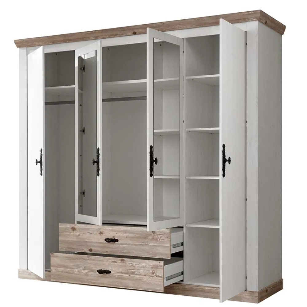 Wohnen Kleiderschränke|Schränke<215x201x60 Kleiderschrank Country Style - Nedita
