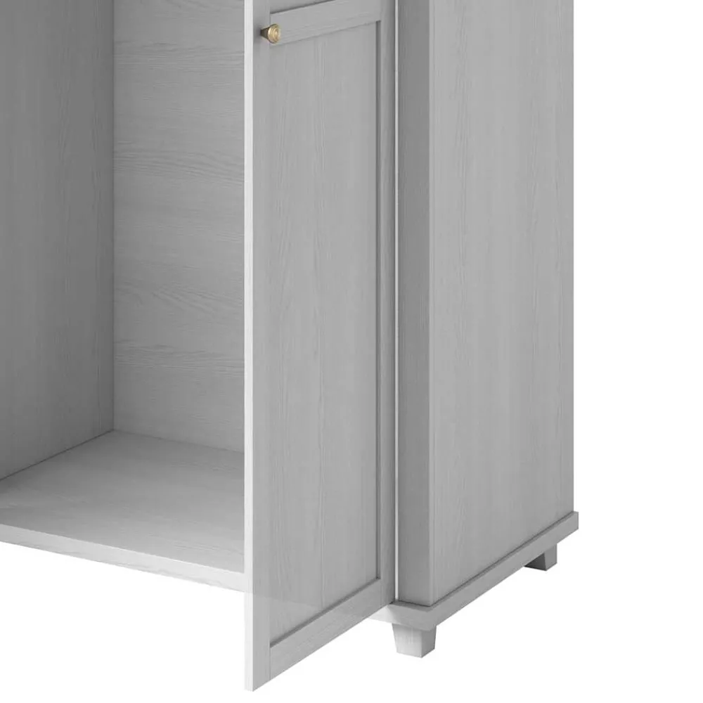 Wohnen Kleiderschränke<108x216x62 Kleiderschrank in Weiß & Holzoptik verwittert - Tyrcio