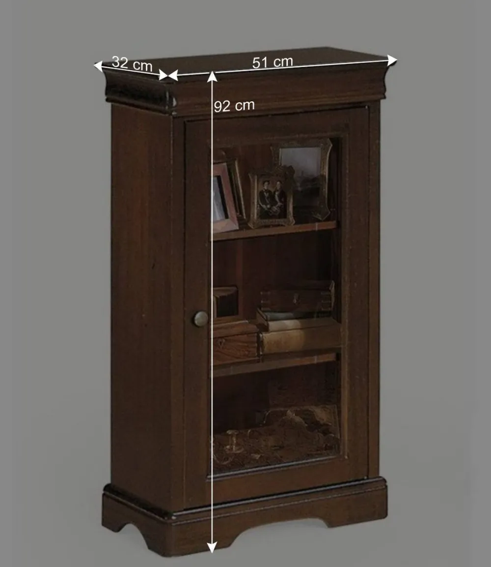 Wohnen Vitrinen<51x92x32 Kleine Vitrine mit einer Glastür - Lemerzi