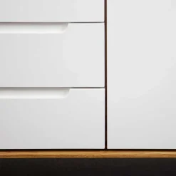 Wohnen Tv & Hifi-Möbel|Lowboards<134x63x40 Kombi Kommode in Weiß & Wildeiche Natur - Diesta