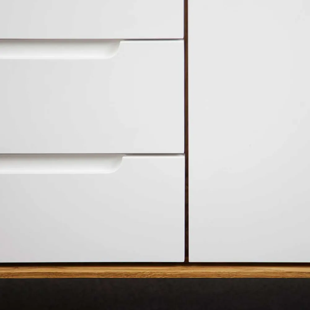 Wohnen Tv & Hifi-Möbel|Lowboards<134x63x40 Kombi Kommode in Weiß & Wildeiche Natur - Diesta