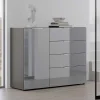 Wohnen Sideboards<134x102x42 Kombi Kommode mit Glas Front - Ruudy
