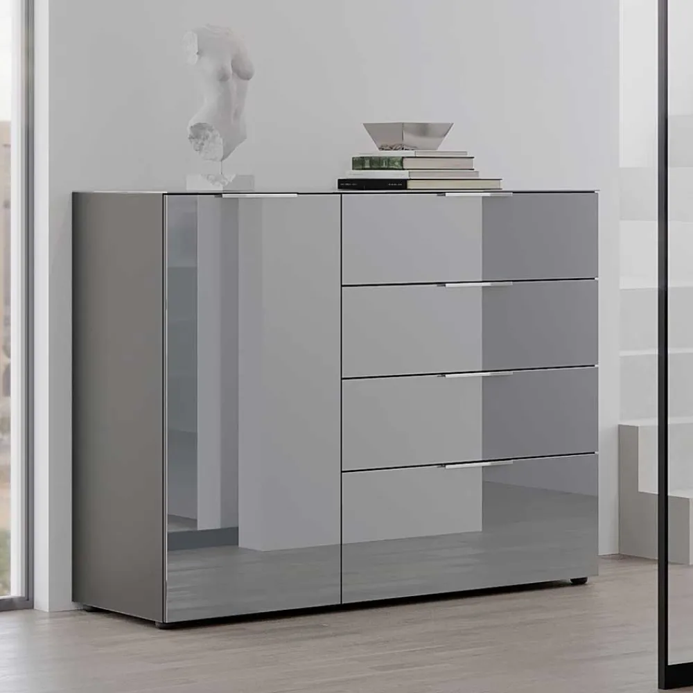 Wohnen Sideboards<134x102x42 Kombi Kommode mit Glas Front - Ruudy