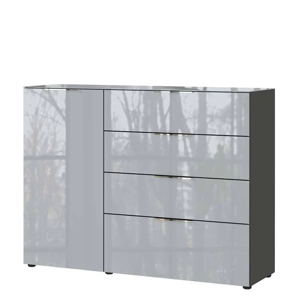 Wohnen Sideboards<134x102x42 Kombi Kommode mit Glas Front - Ruudy