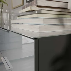 Wohnen Sideboards<134x102x42 Kombi Kommode mit Glas Front - Ruudy