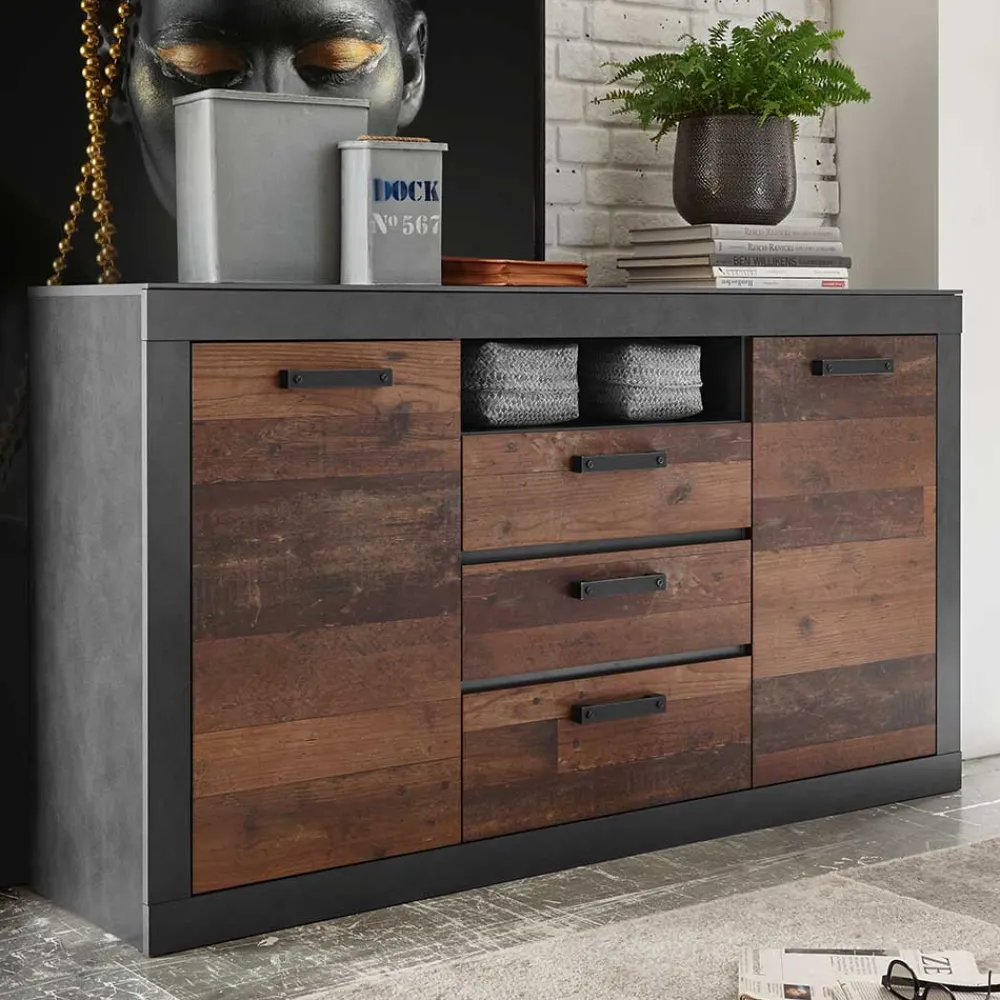 Wohnen Sideboards<153x87x43 Kombi Sideboard mit Sockel - Timuras