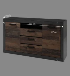 Wohnen Sideboards<153x87x43 Kombi Sideboard mit Sockel - Timuras