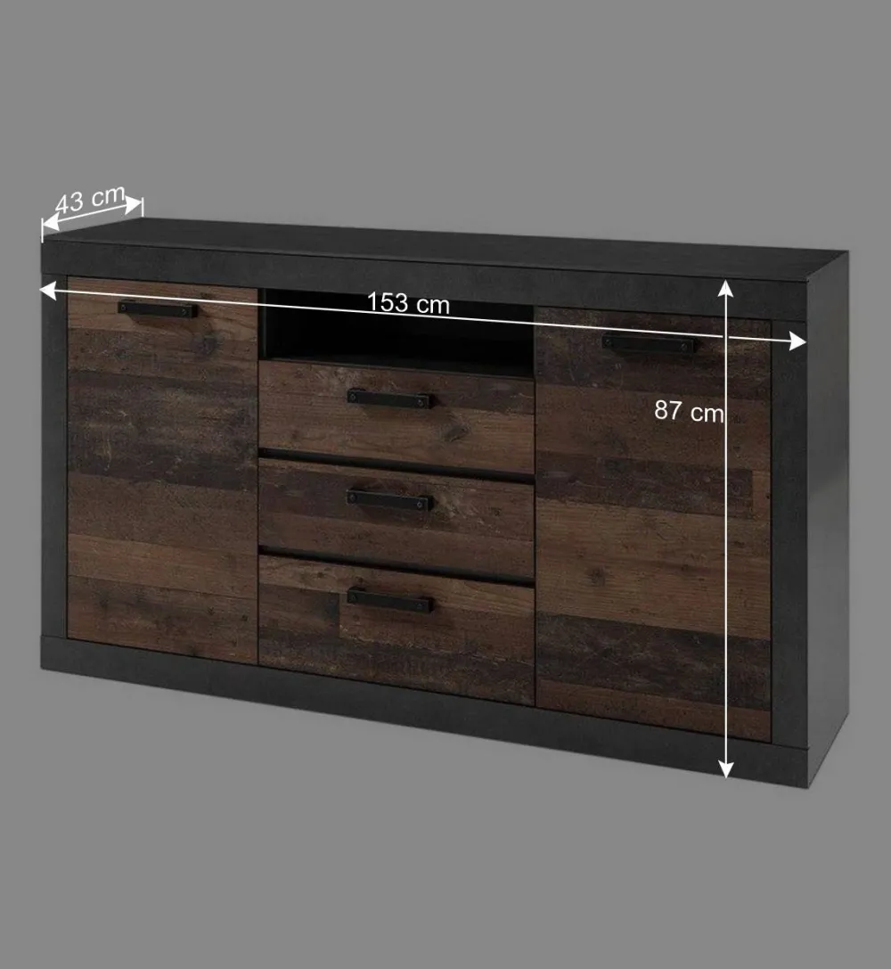 Wohnen Sideboards<153x87x43 Kombi Sideboard mit Sockel - Timuras
