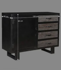 Wohnen Sideboards<120x90x40 Kombi-Kommode im Factory Style - Vebugran