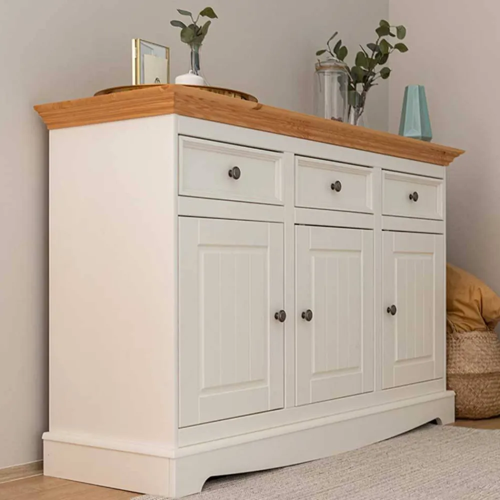 Wohnen Sideboards<130x85x45 Kombi-Kommode im Modern Country Style - Vitablo