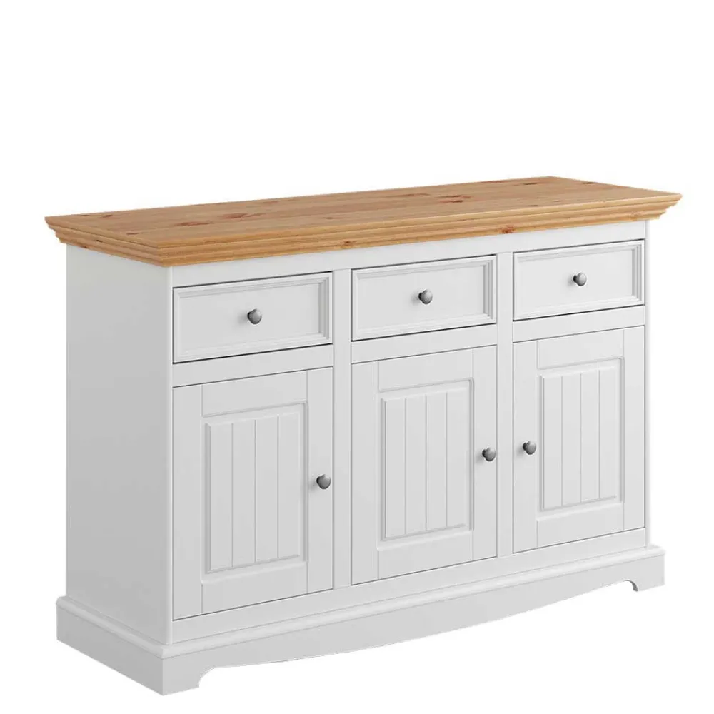 Wohnen Sideboards<130x85x45 Kombi-Kommode im Modern Country Style - Vitablo