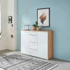 Wohnen Sideboards<135x105x40 Kombikommode in Weiß & Eiche - Reestyl