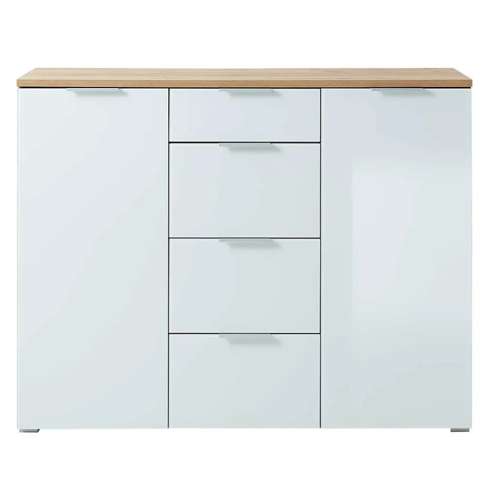 Wohnen Sideboards<135x105x40 Kombikommode in Weiß & Eiche - Reestyl