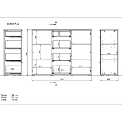 Wohnen Sideboards<135x105x40 Kombikommode in Weiß & Eiche - Reestyl